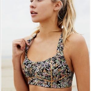 Free People Eden Printed Floral Bra Sports Bra s